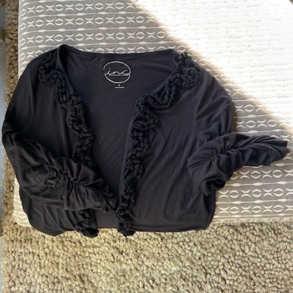 Black crop lightweight cardigan